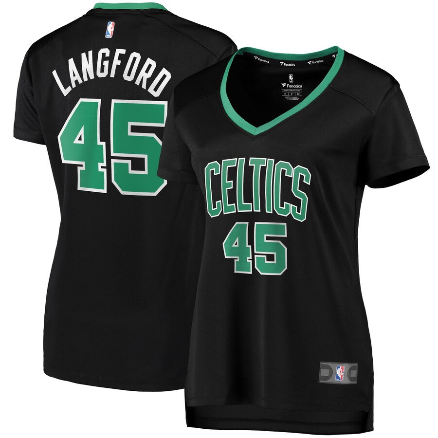 Women's Boston Celtics Romeo Langford #9 Fast Break Fanatics Branded Statement Edition Replica Player Black Jersey 2401QHQF